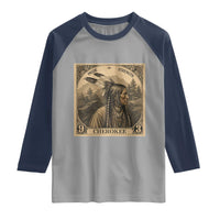 Cherokee Pride Strength Raglan Shirt Native American Vintage Postage Stamp Graphic