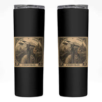 Cherokee Pride Strength Skinny Tumbler Native American Vintage Postage Stamp Graphic