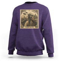 Cherokee Pride Strength Sweatshirt Native American Vintage Postage Stamp Graphic