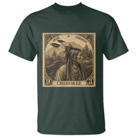 Cherokee Pride Strength T Shirt Native American Vintage Postage Stamp Graphic