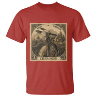 Cherokee Pride Strength T Shirt Native American Vintage Postage Stamp Graphic