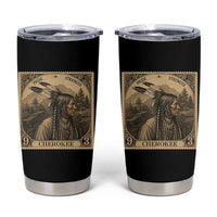 Cherokee Pride Strength Tumbler Cup Native American Vintage Postage Stamp Graphic