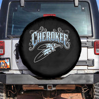 Cherokee Native American Heritage Spare Tire Cover Blue Feather Filigree Typography