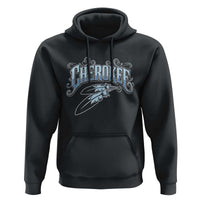 Cherokee Native American Heritage Hoodie Blue Feather Filigree Typography