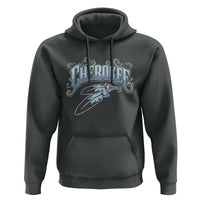 Cherokee Native American Heritage Hoodie Blue Feather Filigree Typography