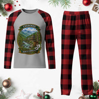 Vintage Great Smoky Mountains Plaid Pajama Set Cherokee North Carolina Landscape