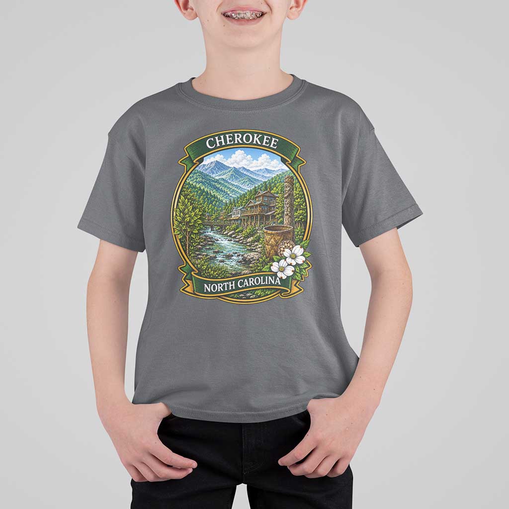 Vintage Great Smoky Mountains T Shirt For Kid Cherokee North Carolina Landscape