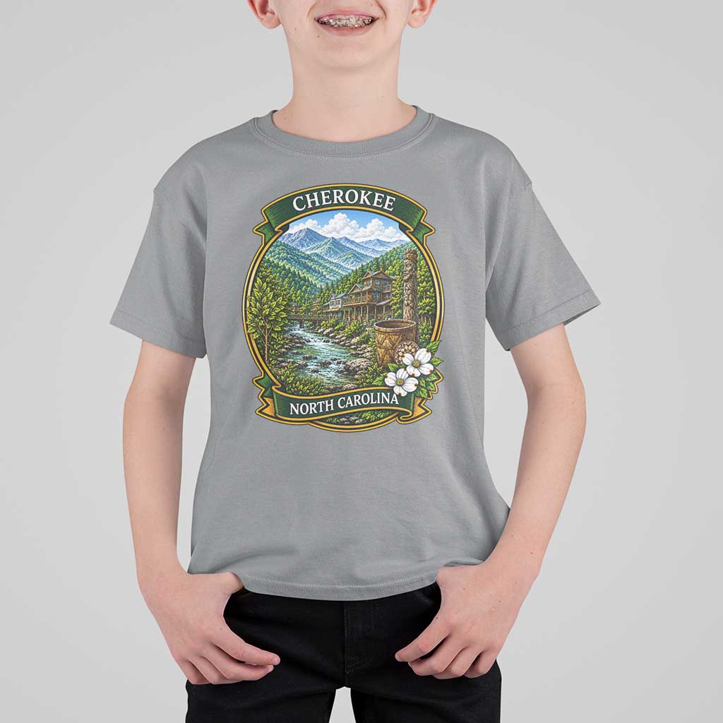 Vintage Great Smoky Mountains T Shirt For Kid Cherokee North Carolina Landscape