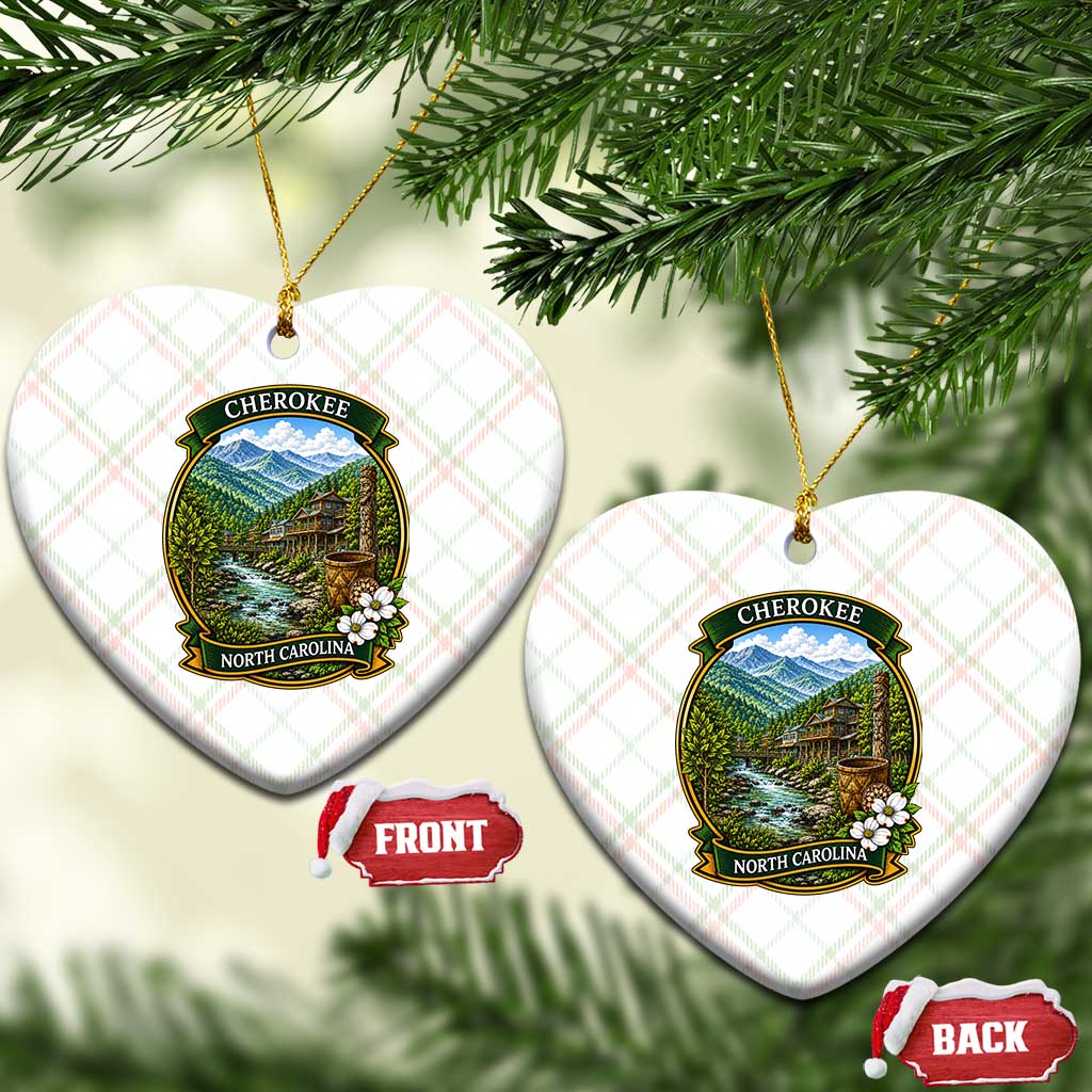 Vintage Great Smoky Mountains Ceramic Ornament Cherokee North Carolina Landscape