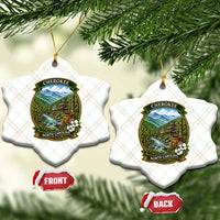 Vintage Great Smoky Mountains Ceramic Ornament Cherokee North Carolina Landscape