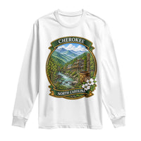 Vintage Great Smoky Mountains Long Sleeve Shirt Cherokee North Carolina Landscape