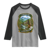 Vintage Great Smoky Mountains Raglan Shirt Cherokee North Carolina Landscape