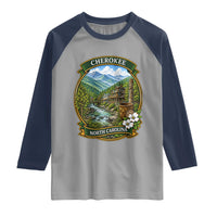 Vintage Great Smoky Mountains Raglan Shirt Cherokee North Carolina Landscape