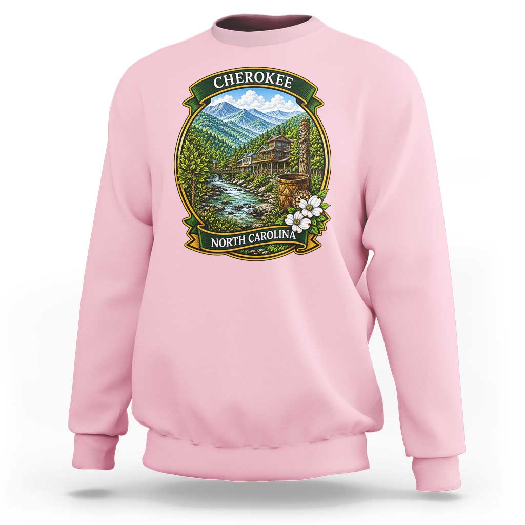 Vintage Great Smoky Mountains Sweatshirt Cherokee North Carolina Landscape