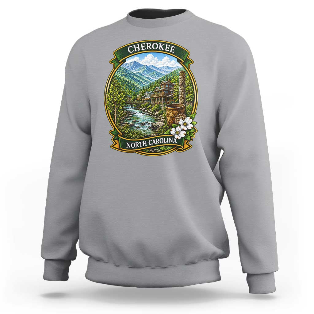 Vintage Great Smoky Mountains Sweatshirt Cherokee North Carolina Landscape