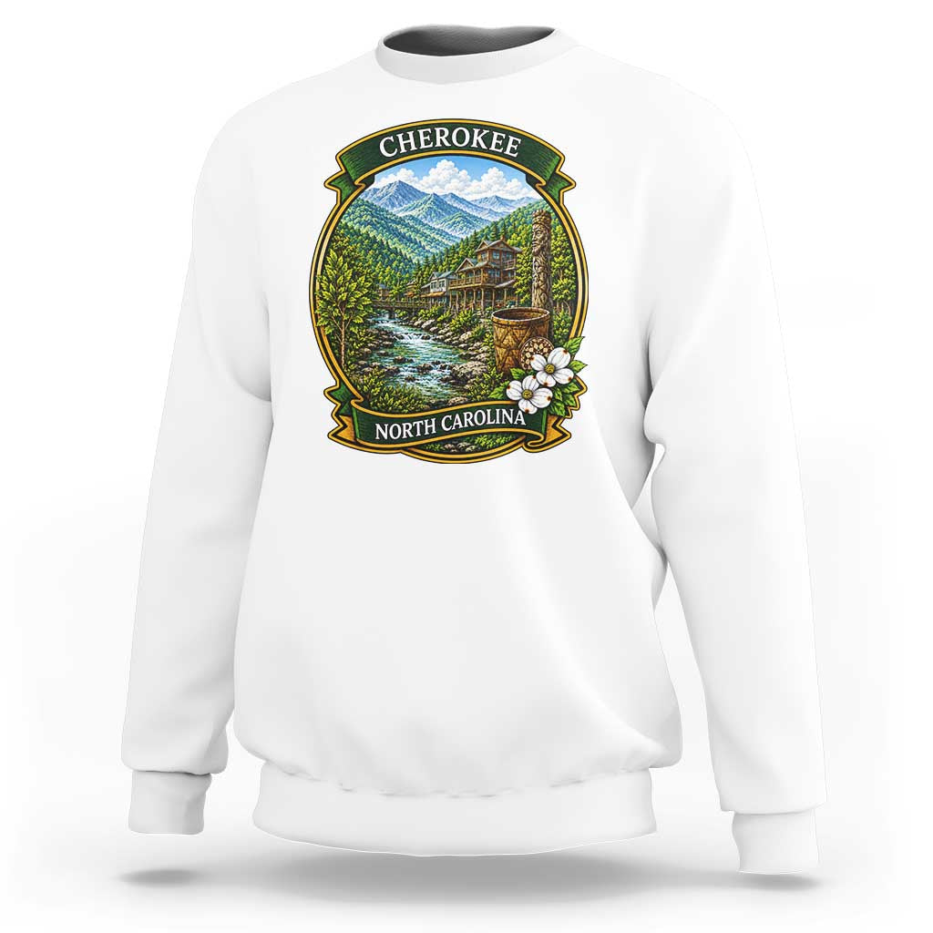 Vintage Great Smoky Mountains Sweatshirt Cherokee North Carolina Landscape