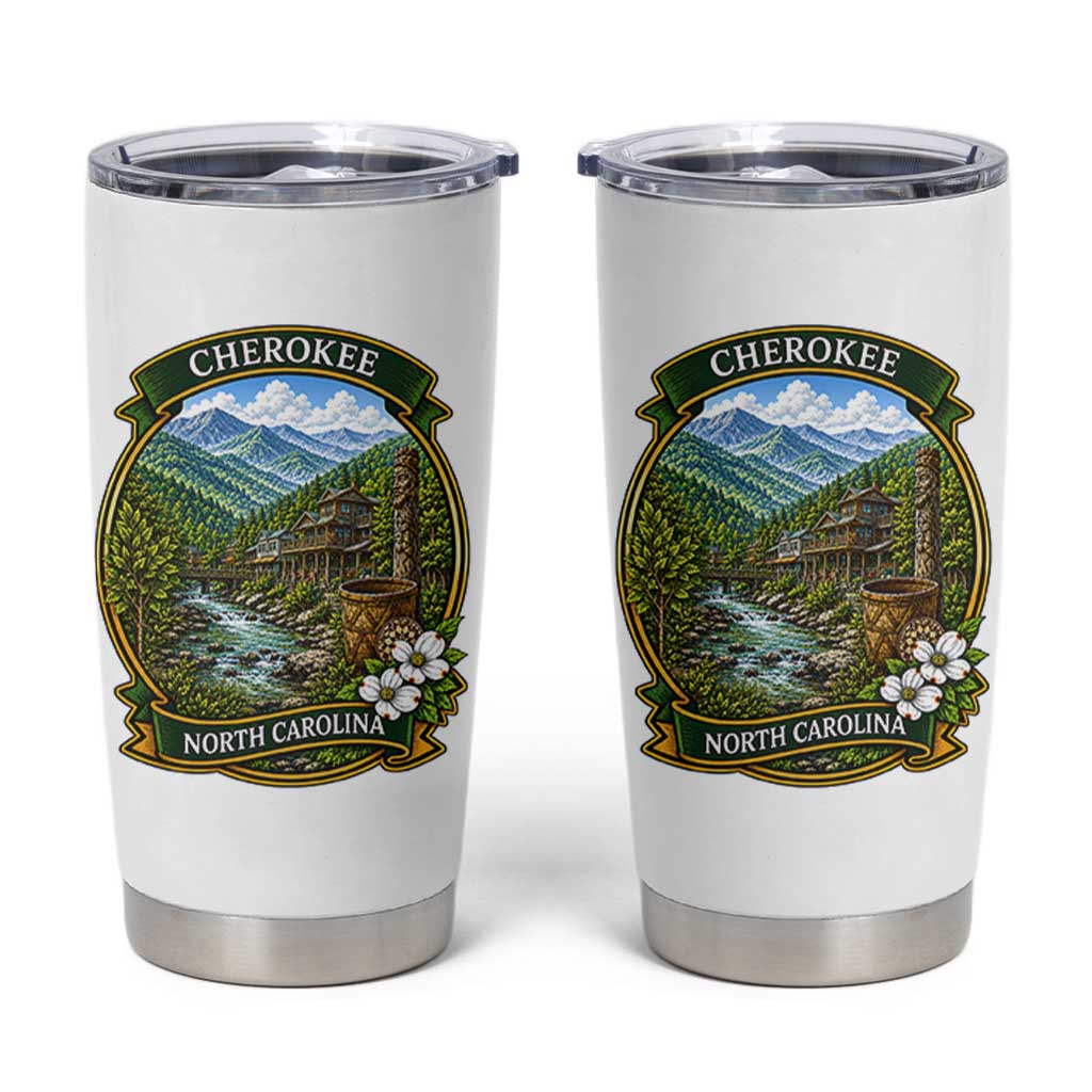 Vintage Great Smoky Mountains Tumbler Cup Cherokee North Carolina Landscape
