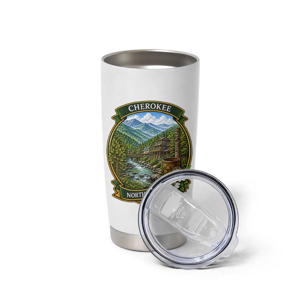 Vintage Great Smoky Mountains Tumbler Cup Cherokee North Carolina Landscape