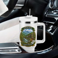 Vintage Great Smoky Mountains Tumbler With Handle Cherokee North Carolina Landscape