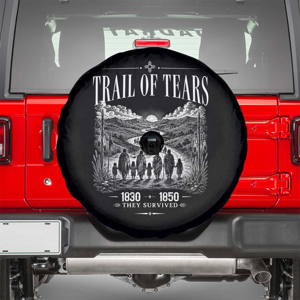 Cherokee History Native American Vintage Gift Spare Tire Cover They Survived Trail Of Tears