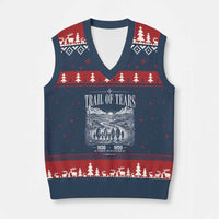 Cherokee History Native American Vintage Gift V-Neck Knit Sweater Vest They Survived Trail Of Tears