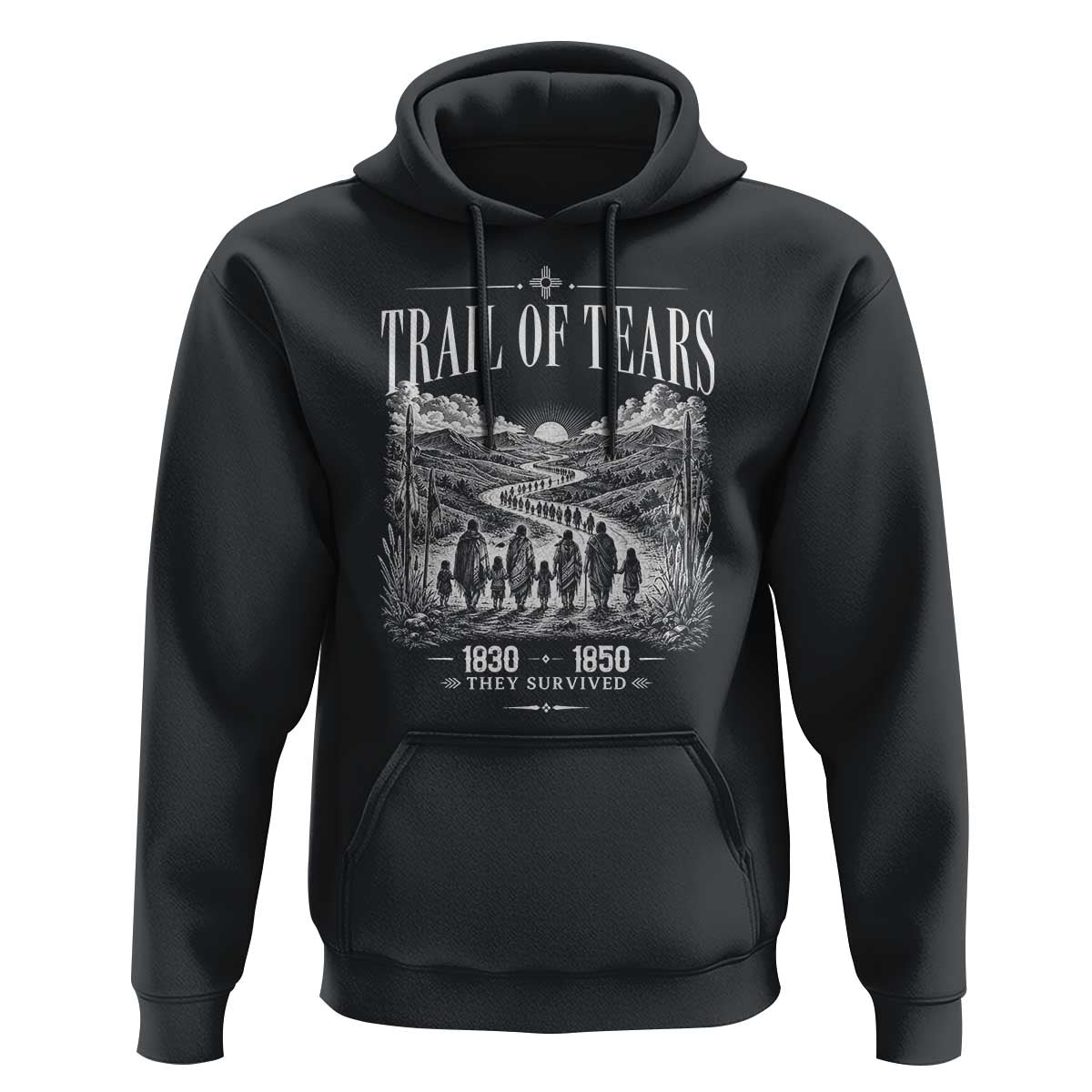 Cherokee History Native American Vintage Gift Hoodie They Survived Trail Of Tears
