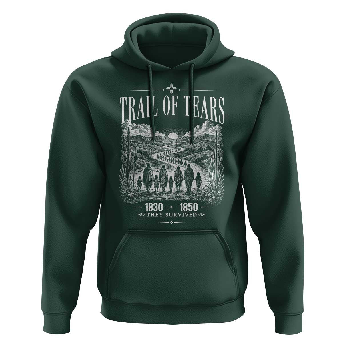 Cherokee History Native American Vintage Gift Hoodie They Survived Trail Of Tears
