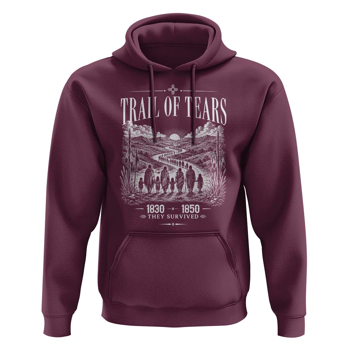 Cherokee History Native American Vintage Gift Hoodie They Survived Trail Of Tears