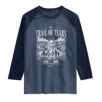 Cherokee History Native American Vintage Gift Raglan Shirt They Survived Trail Of Tears