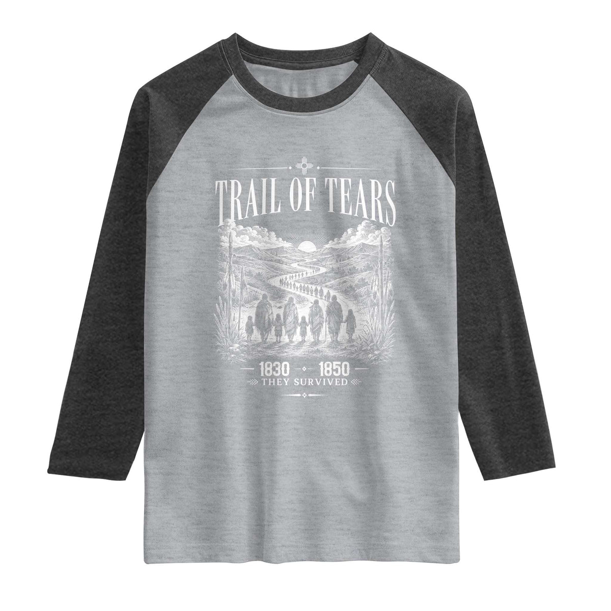 Cherokee History Native American Vintage Gift Raglan Shirt They Survived Trail Of Tears