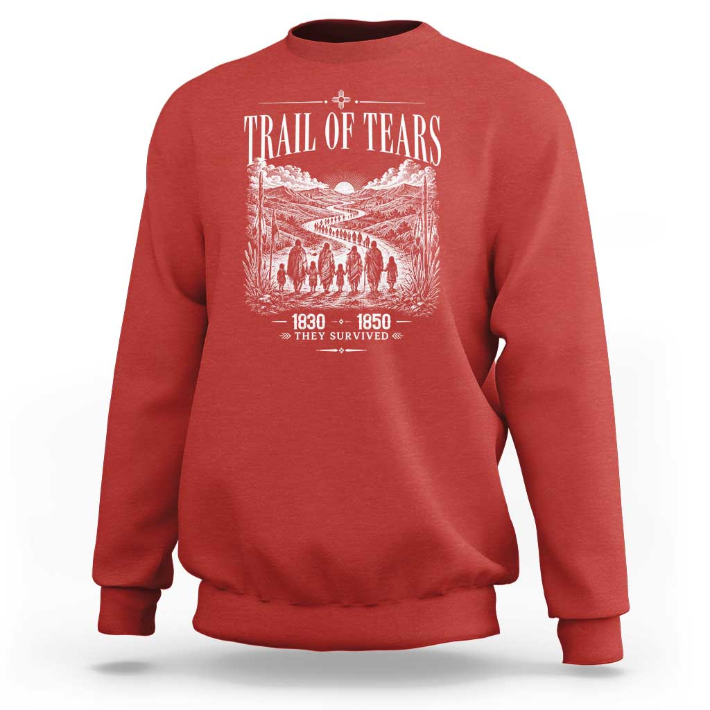 Cherokee History Native American Vintage Gift Sweatshirt They Survived Trail Of Tears