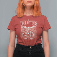 Cherokee History Native American Vintage Gift T Shirt For Women They Survived Trail Of Tears