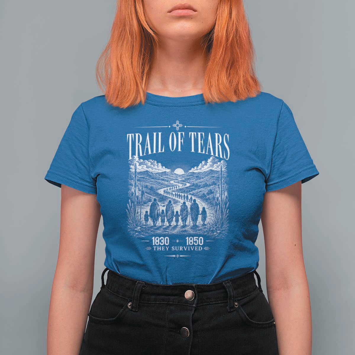 Cherokee History Native American Vintage Gift T Shirt For Women They Survived Trail Of Tears