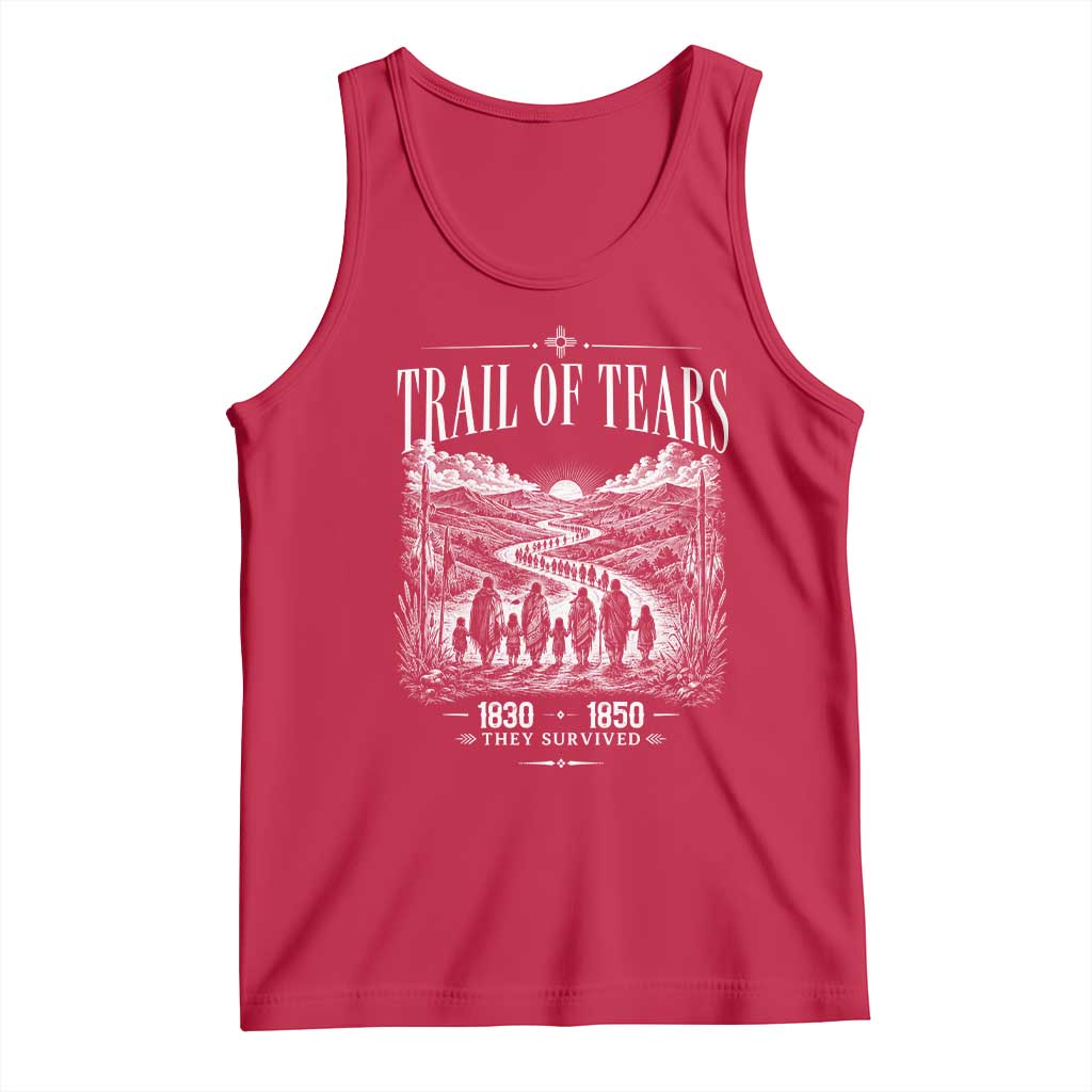 Cherokee History Native American Vintage Gift Tank Top They Survived Trail Of Tears