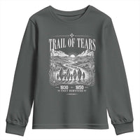 Cherokee History Native American Vintage Gift Youth Sweatshirt They Survived Trail Of Tears