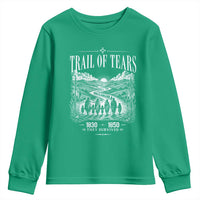 Cherokee History Native American Vintage Gift Youth Sweatshirt They Survived Trail Of Tears