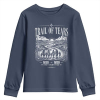 Cherokee History Native American Vintage Gift Youth Sweatshirt They Survived Trail Of Tears