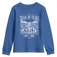 Cherokee History Native American Vintage Gift Youth Sweatshirt They Survived Trail Of Tears