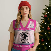 Never Underestimate A Woman With Cherokee Blood V-Neck Knit Sweater Vest Native American Heritage Gift