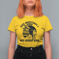 Never Underestimate A Woman With Cherokee Blood T Shirt For Women Native American Heritage Gift