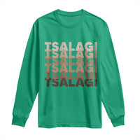 Cherokee Tsalagi Heritage Pride Stacked Typography Long Sleeve Shirt