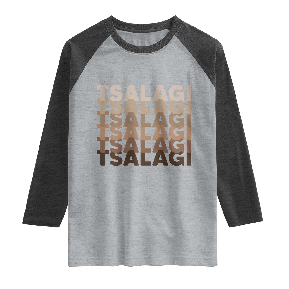 Cherokee Tsalagi Heritage Pride Stacked Typography Raglan Shirt