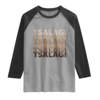 Cherokee Tsalagi Heritage Pride Stacked Typography Raglan Shirt