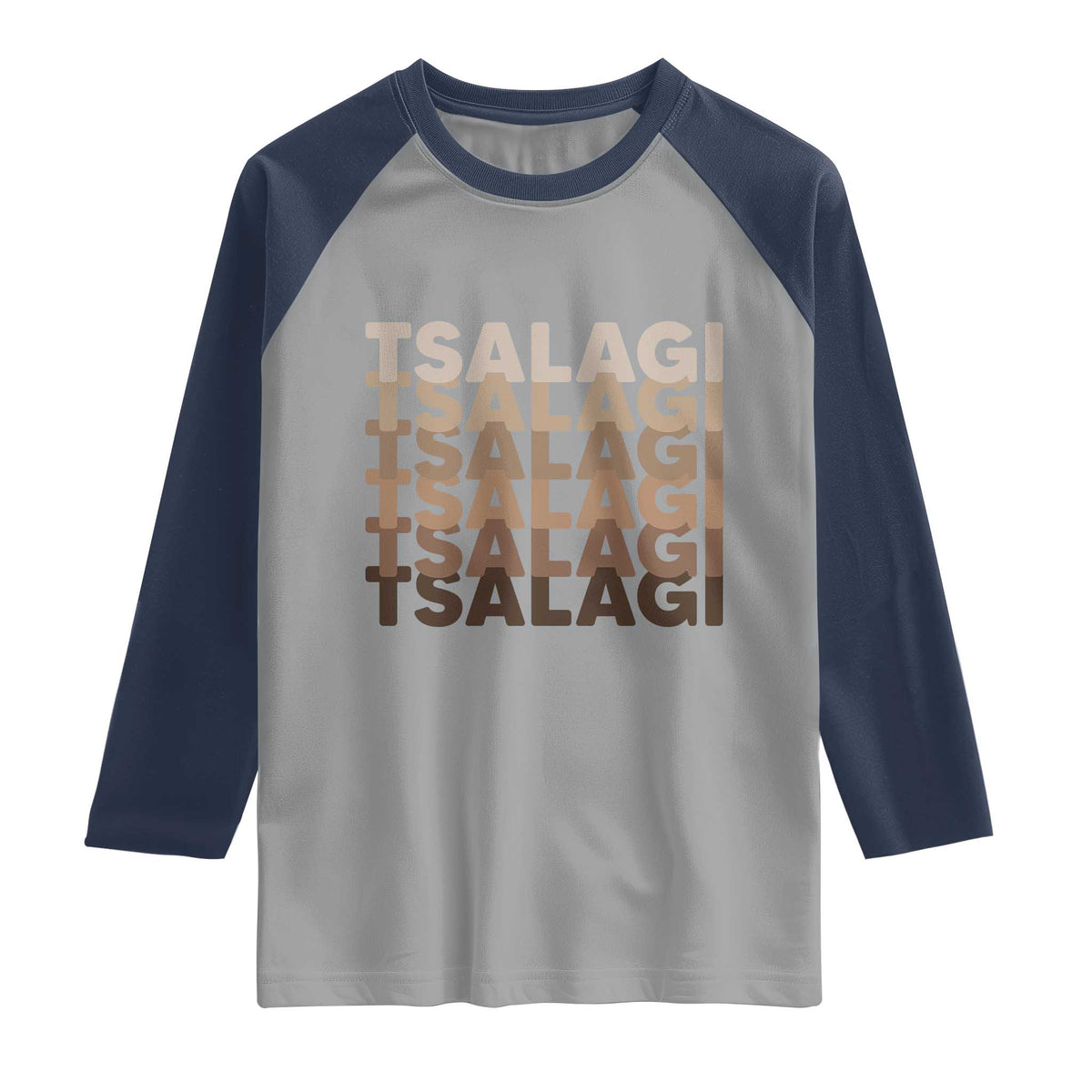 Cherokee Tsalagi Heritage Pride Stacked Typography Raglan Shirt