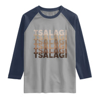 Cherokee Tsalagi Heritage Pride Stacked Typography Raglan Shirt