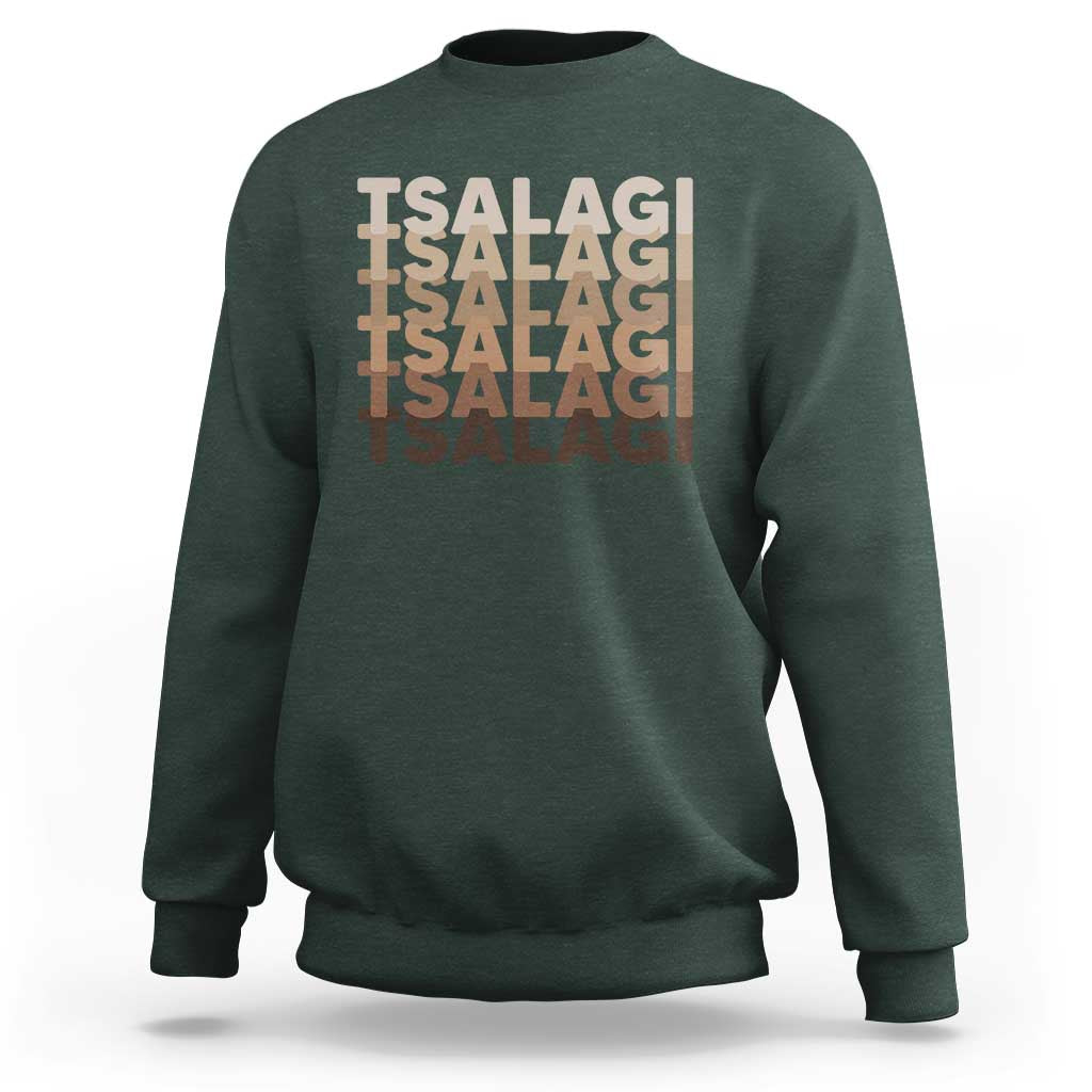 Cherokee Tsalagi Heritage Pride Stacked Typography Sweatshirt