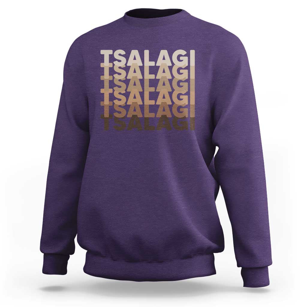 Cherokee Tsalagi Heritage Pride Stacked Typography Sweatshirt