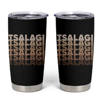Cherokee Tsalagi Heritage Pride Stacked Typography Tumbler Cup