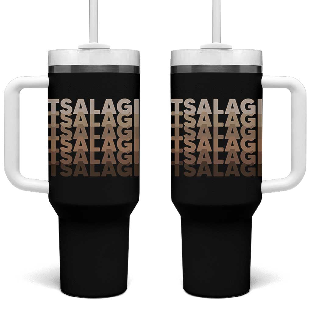 Cherokee Tsalagi Heritage Pride Stacked Typography Tumbler With Handle