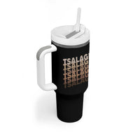 Cherokee Tsalagi Heritage Pride Stacked Typography Tumbler With Handle